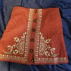 Francesca's Embroidery Mini Skirt in Cinnamon
